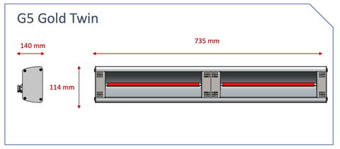 G5 Gold Twin Infrared Heater