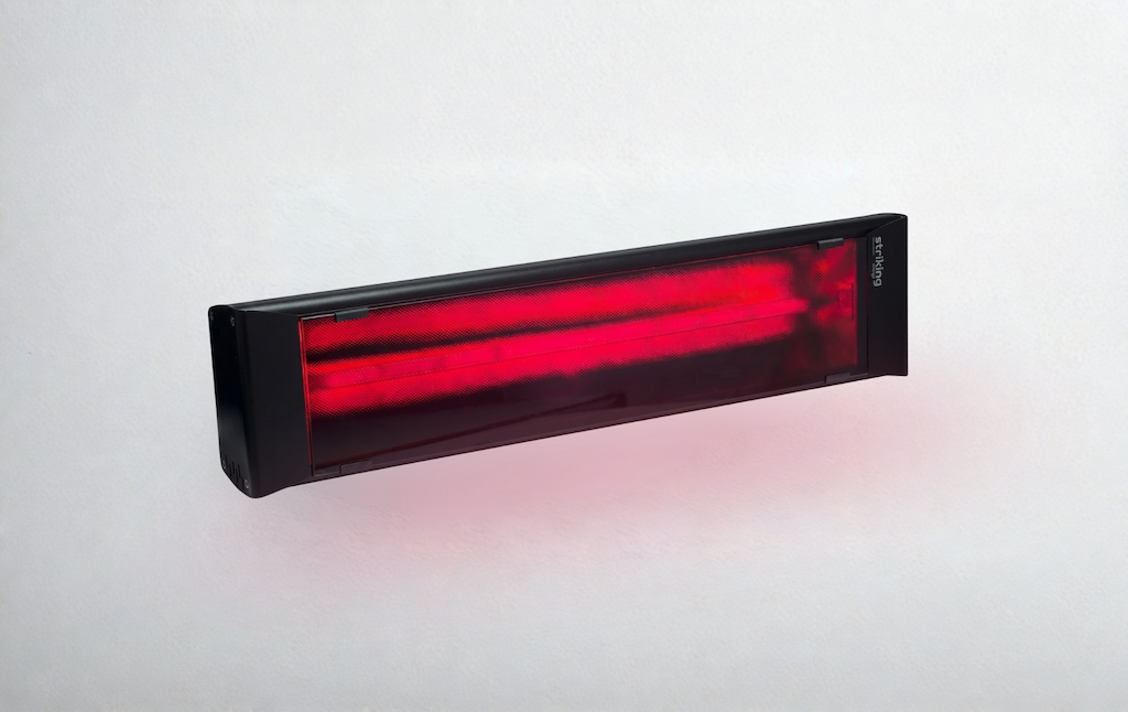 Striking Energy G5 Glow elegant black infrared heater with a zero-glare glass front.